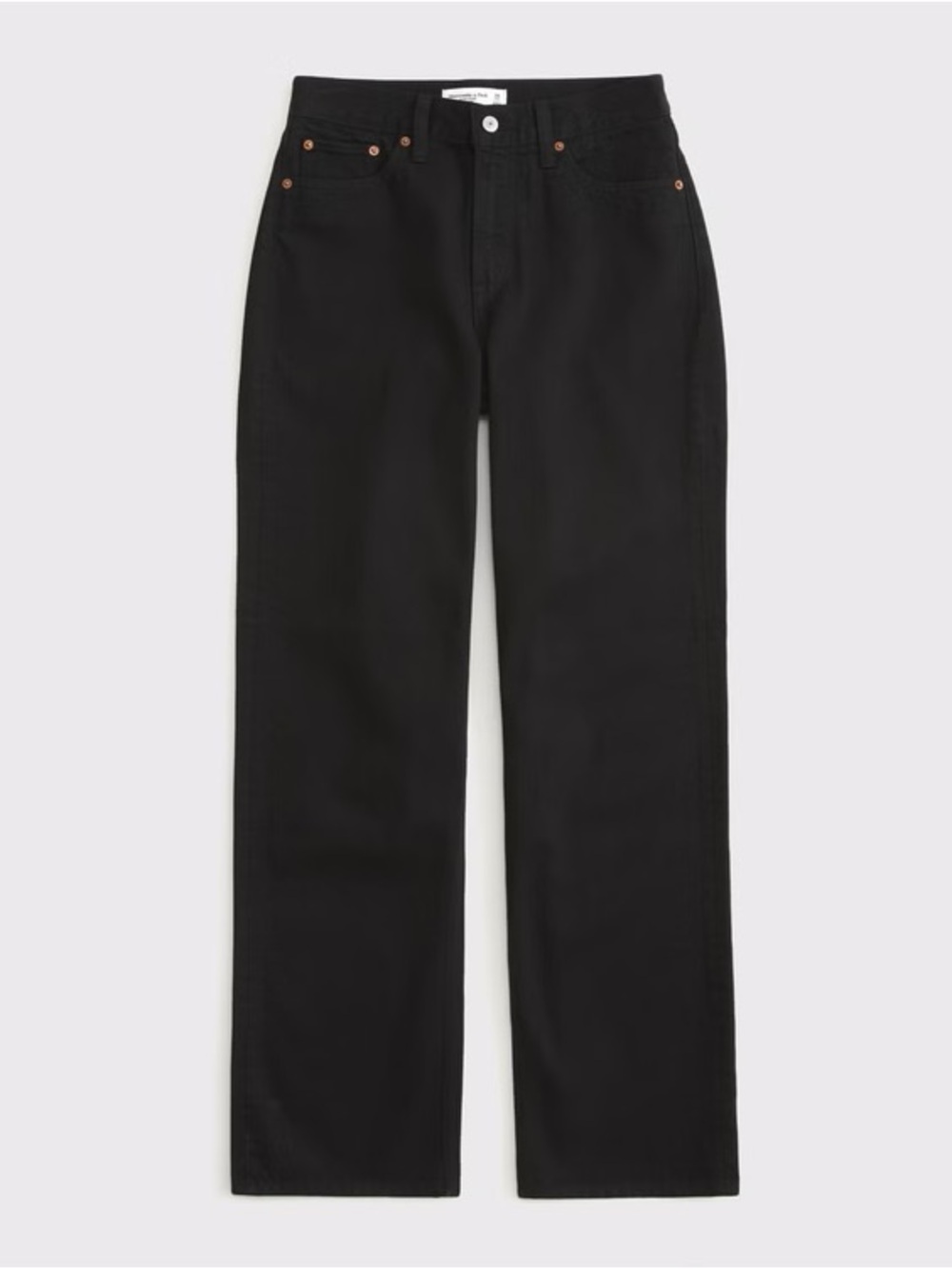 Abercrombie & Fitch Curve Love High Rise Loose Jean - Black Denim - Short Length